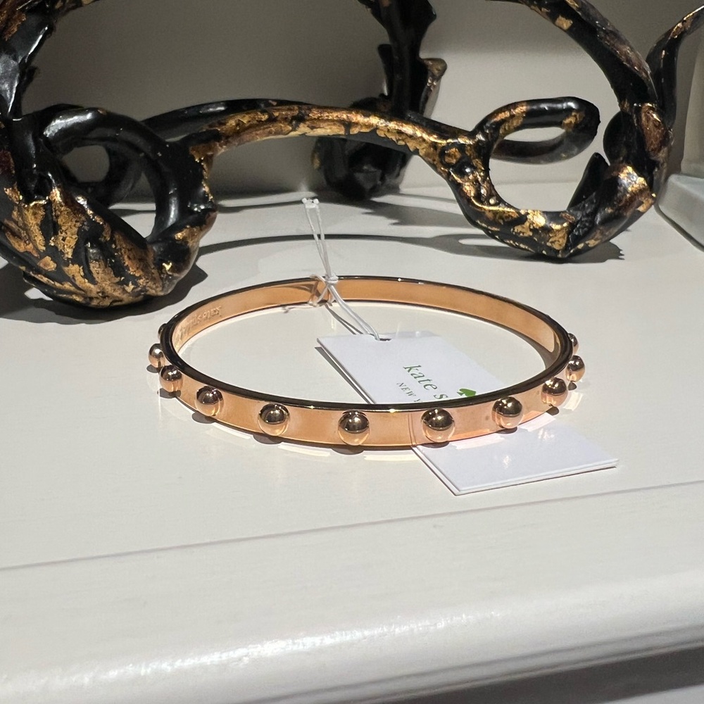 Kate Spade Set In Stone Hinged Bangle (Rose Gold)